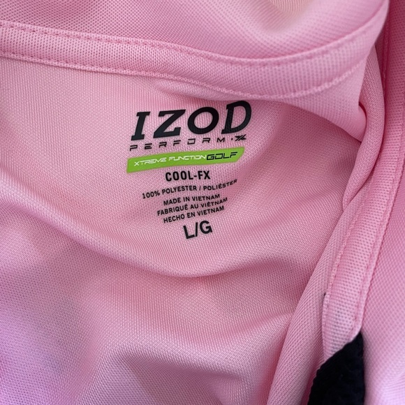 Izod Golf sleeveless collared polo top size Large- pale pink, white and black - Picture 5 of 5